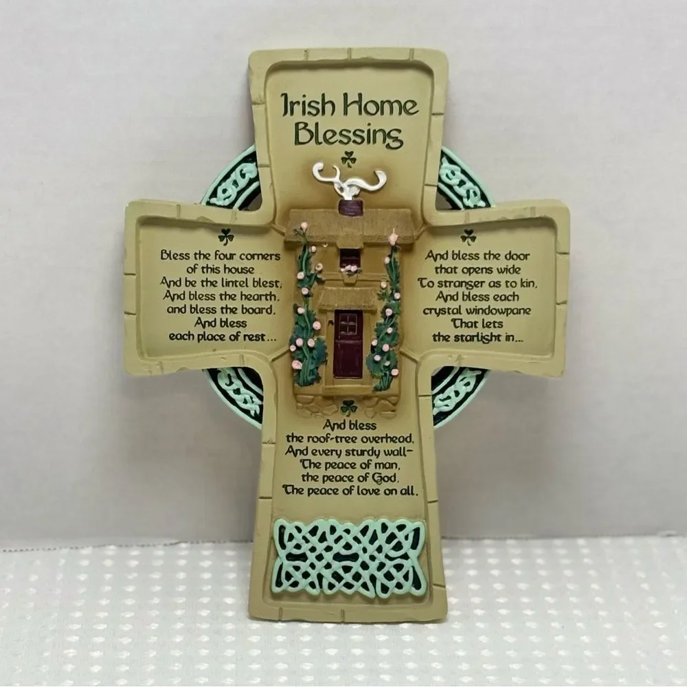 Abbey Press Irish Home Blessing Decorative Cross Shaped Plaque